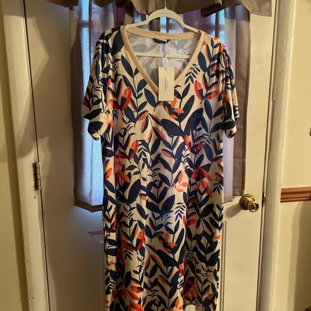 Floral V-Neck Dress - Multicolor